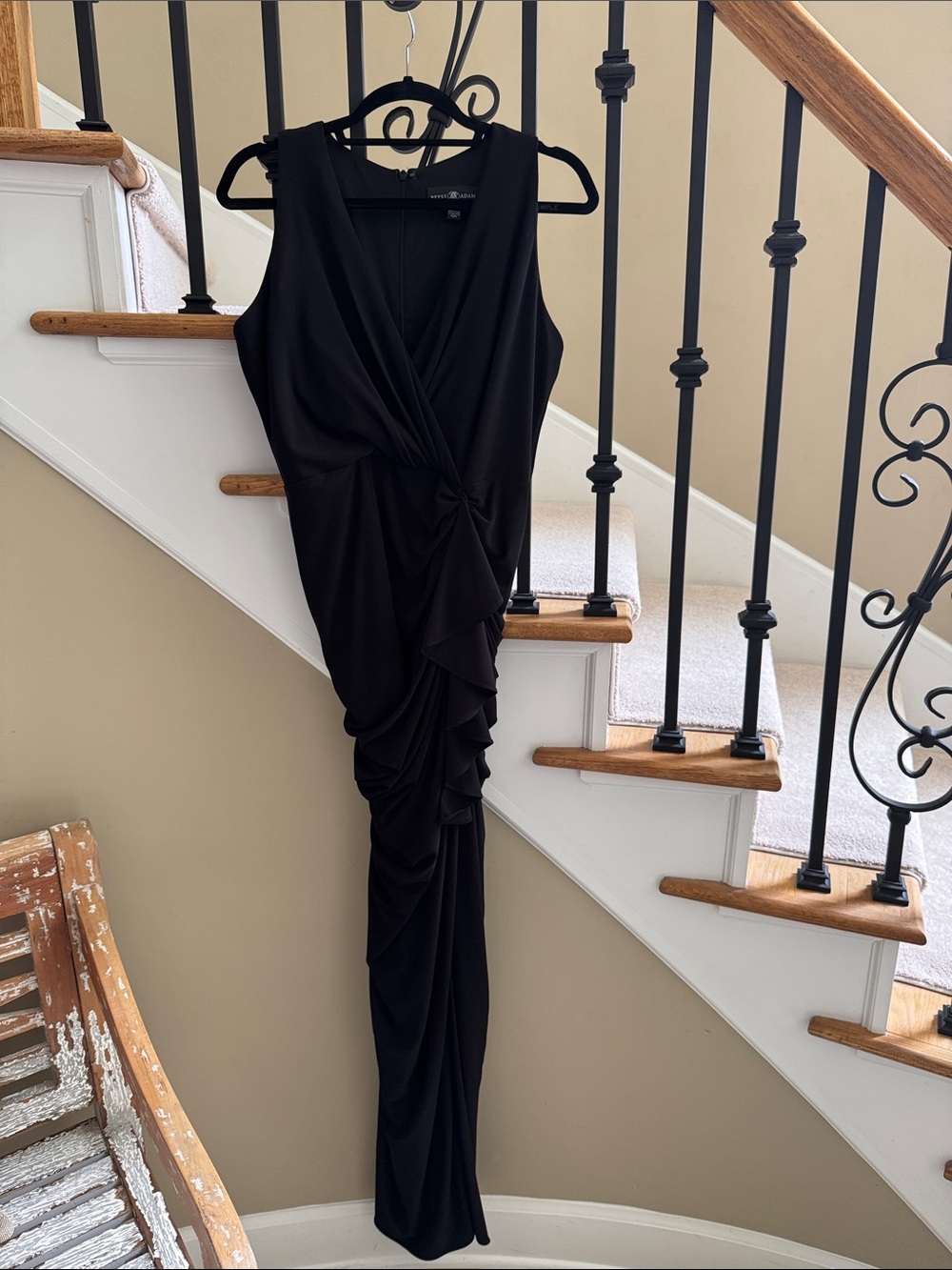 Perfect holiday black dress - fitted sleeveless Black Ruched Maxi Dress - new